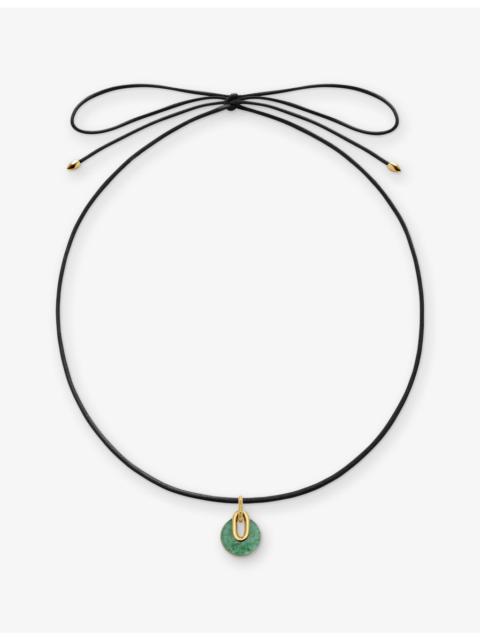 MONICA VINADER Kate Young Gemstone 18ct Yellow Gold Vermeil And Aventurine Cord Necklace