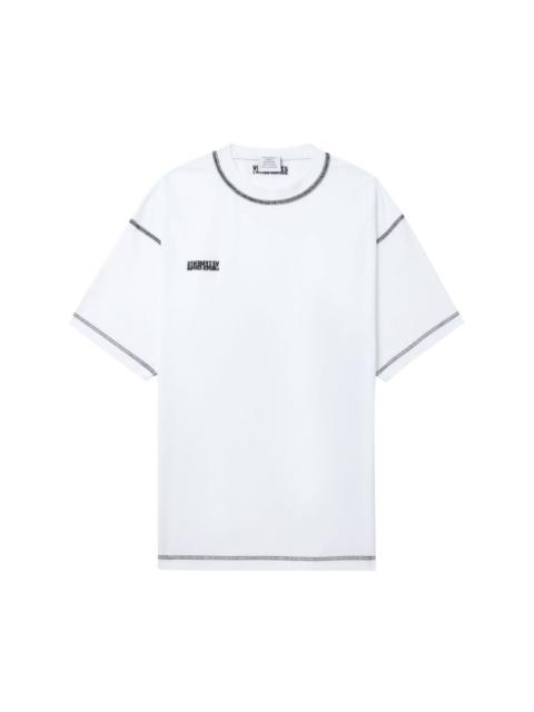 contrast-stitching cotton T-shirt