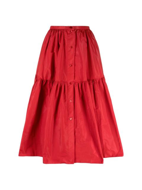 PATOU button-up tiered midi skirt