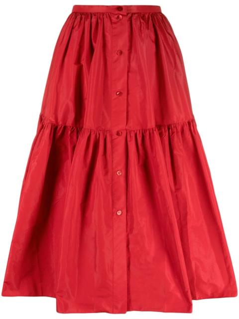 PATOU button-up tiered midi skirt