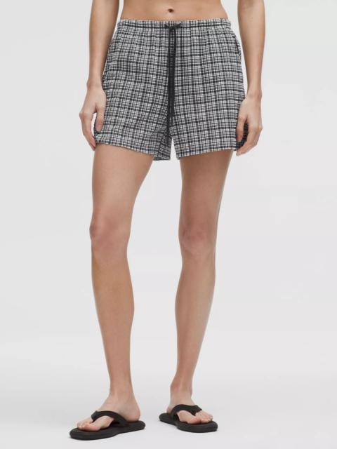 lululemon Seersucker Check Mid-Rise Pull-On Short 3"