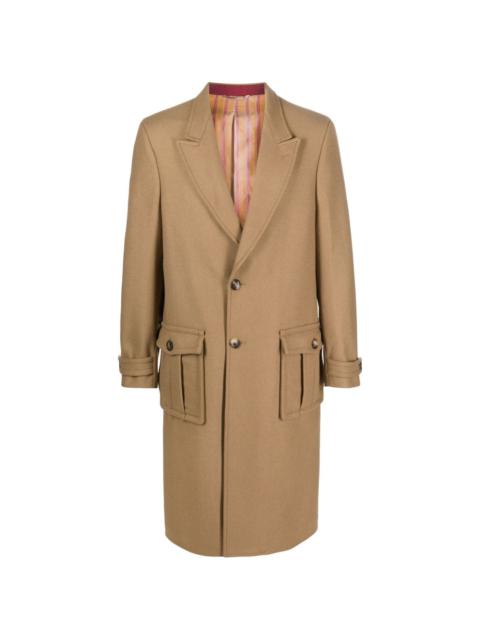 single-breasted wool-blend coat
