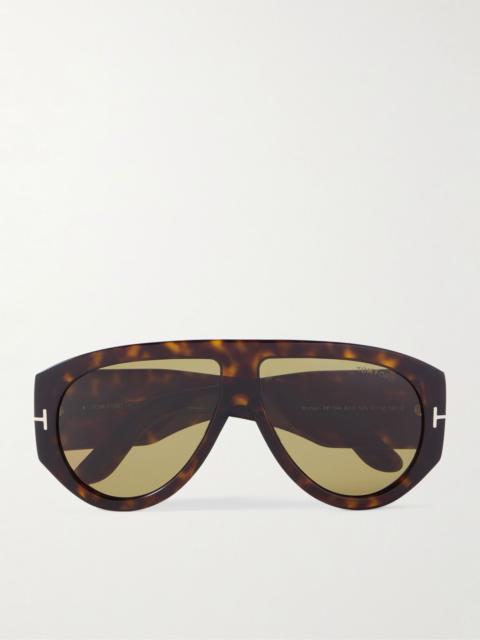 TOM FORD Bronson Aviator-Style Tortoiseshell Acetate Sunglasses Tortoiseshell