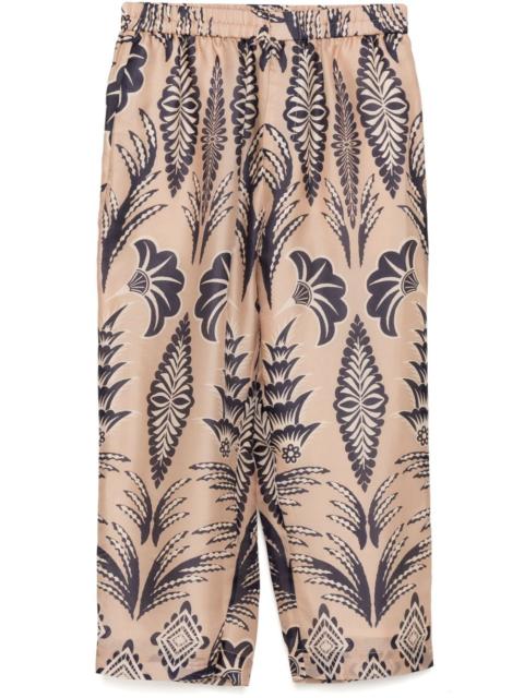 BIYAN floral print straight trousers