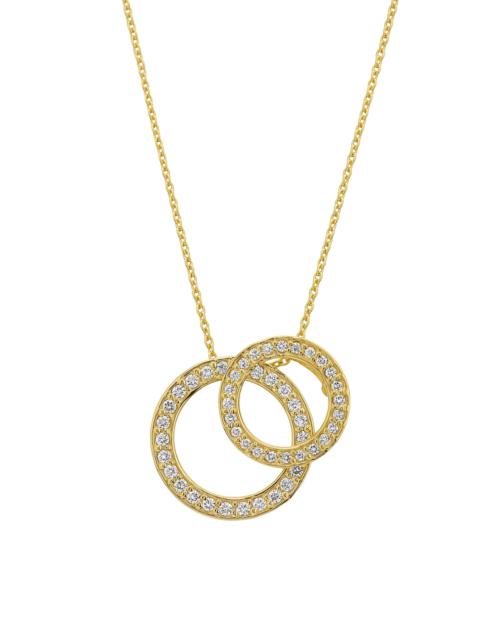 ROBERTO COIN Women's Tiny Treasures Two Circle 18K White & Yellow Gold, Ruby & 0.36 TCW Diamond Pendant Necklace