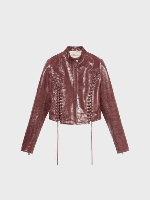 Blumarine JACKET IN CRACKLE-EFFECT LEATHER