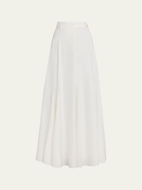 Brunello Cucinelli Techno Cotton Poplin Maxi Skirt