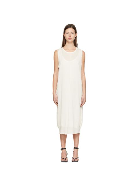 Off-White Rayon Midi Dress
