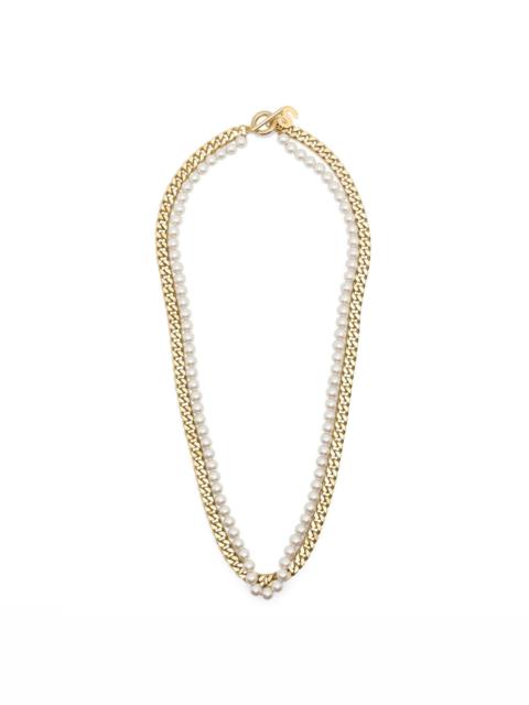 pearls chain-link necklace