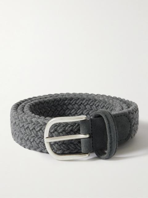 Anderson's 3cm Leather-Trimmed Woven Belt