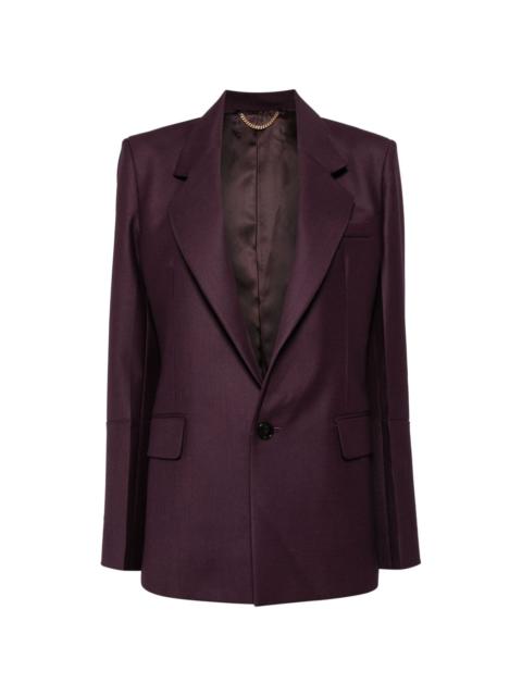 patch-sleeve single-breasted blazer