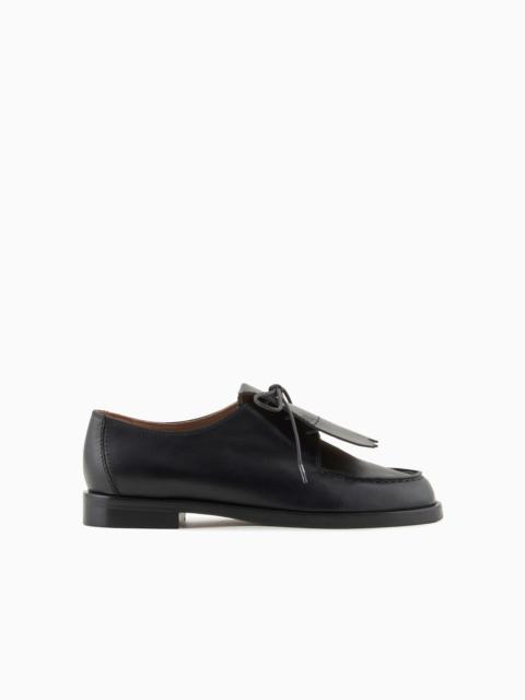 EMPORIO ARMANI Leather lace-ups with fringes