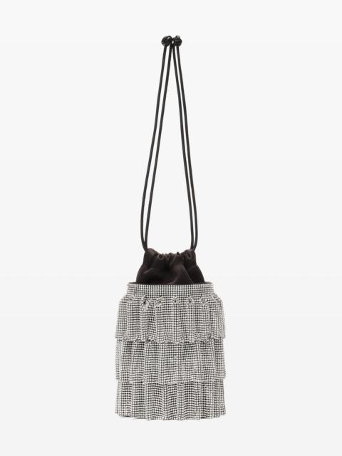 DRAWSTRING POUCH IN CRYSTAL MESH