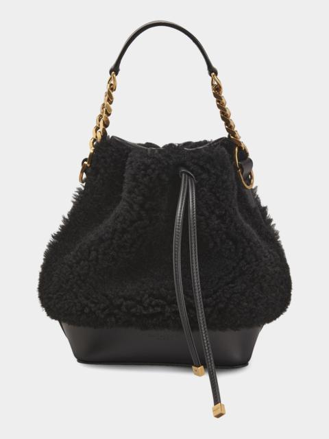 SAINT LAURENT Emmanuelle Small Shearling Bucket Bag