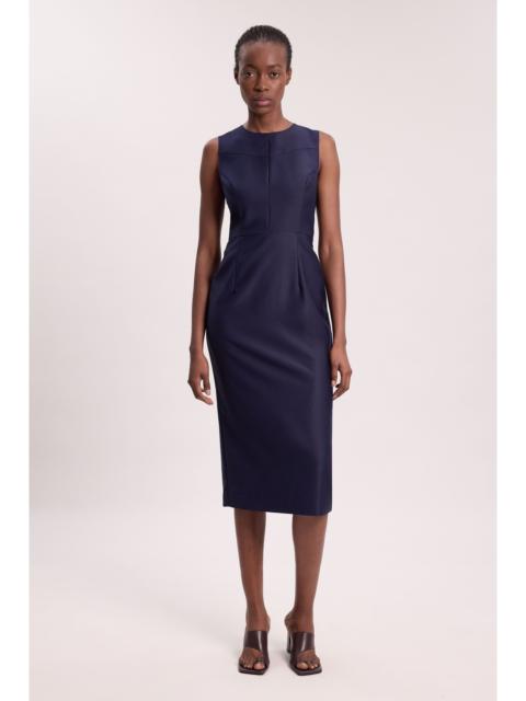KAREN MILLEN Petite Tailored Satin Keyhole Cut Out Midi Dress