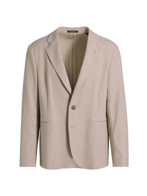 EMPORIO ARMANI Men's Stretch Gabardine Jacket - Ivory Tan