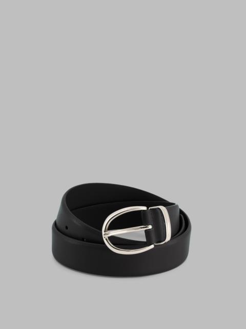 The Frankie Shop Ora Leather Belt - Black/Silver