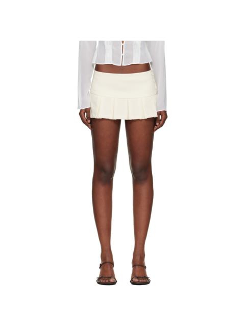 GUIZIO Off-White Pleated Micro Miniskirt