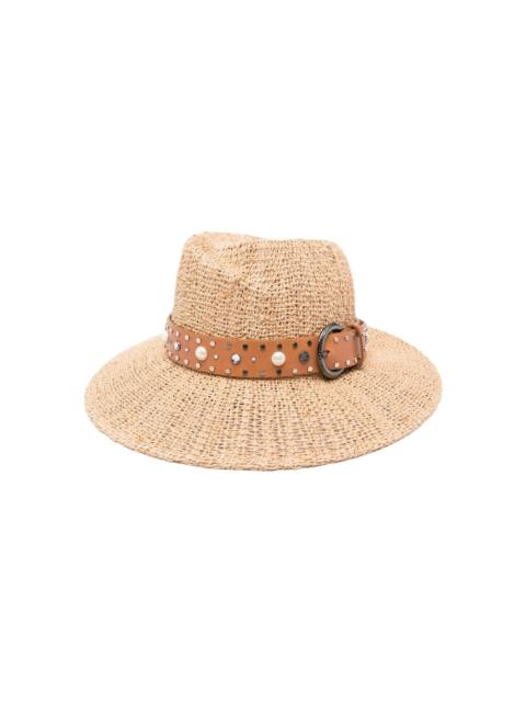 MAISON MICHEL Virginie decorative belt fedora hat