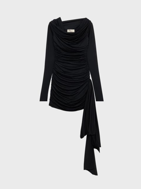 Blumarine ONE-SHOULDER DRESS WITH DRAPES AND SASH