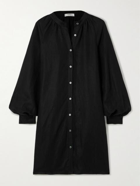 lemlem Meaza Belted Linen And Tencel Lenzing Modal-blend Mini Dress