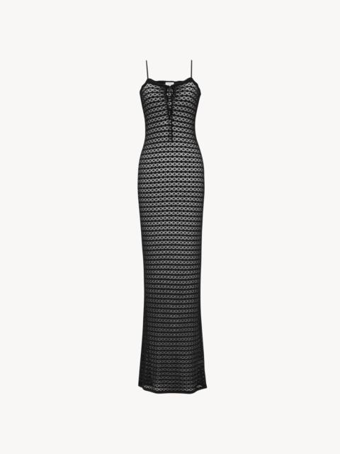 SAINT LAURENT LONG DRESS IN POINTELLE KNIT