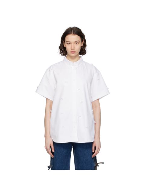 pushBUTTON White Ribbon Shirt
