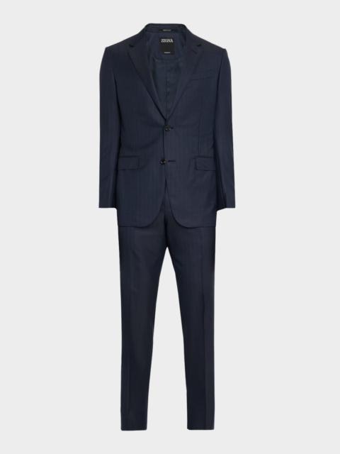 ZEGNA Men's Tonal Stripe Wool Two-Piece Suit