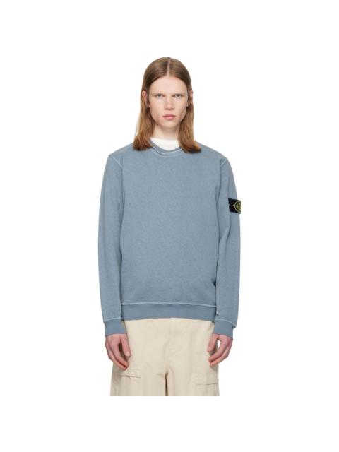 Stone Island Blue 6100034 Malfilé Fleece 'Old' Effect Sweatshirt