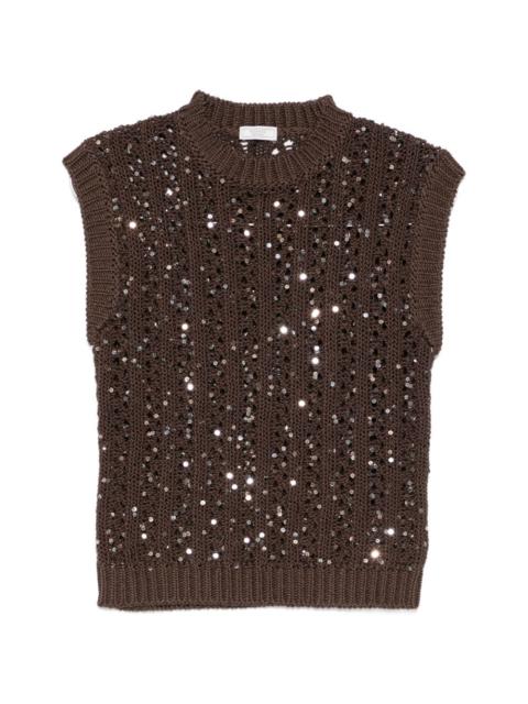PESERICO sequin-embellished vest