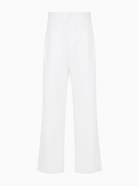 GIORGIO ARMANI Cotton-blend two-pleat trousers
