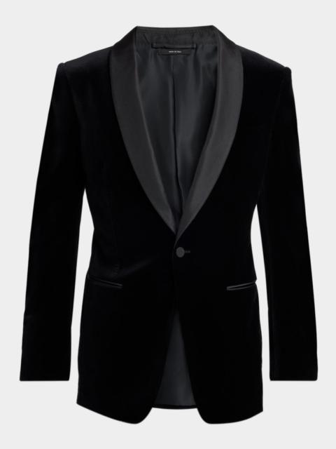 TOM FORD Men's Velvet Shawl-Lapel One-Button Dinner Jacket