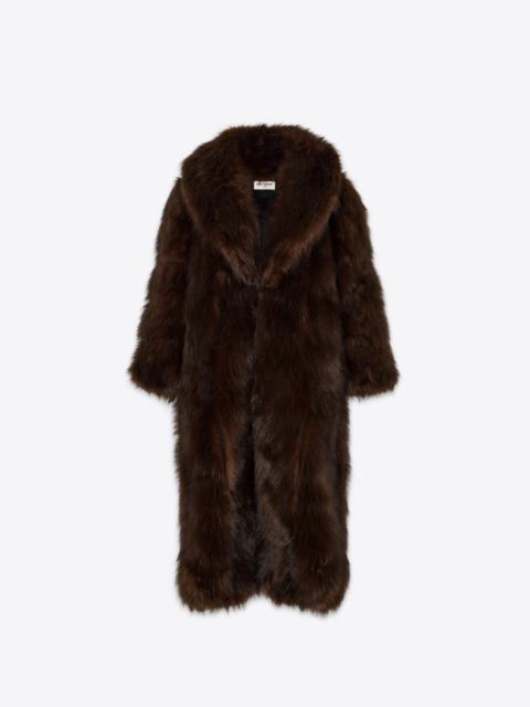 SAINT LAURENT coat in animal-free fur