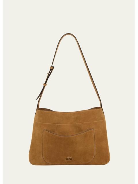 Valentino Men's Emil Small Suede Hobo Bag