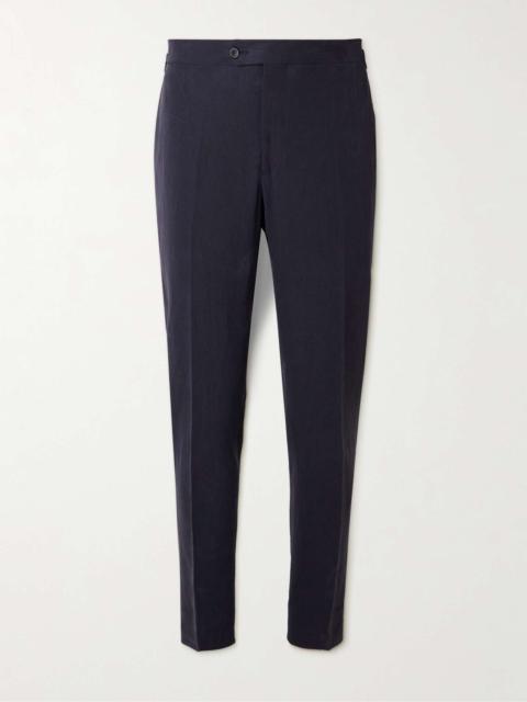 THOM SWEENEY Tapered Pleated Linen Suit Trousers