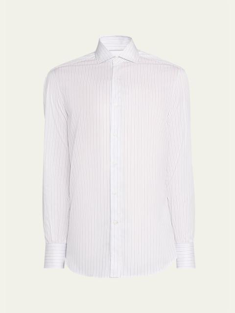 Brunello Cucinelli Men's Cotton Multi-Stripe Button-Down Shirt