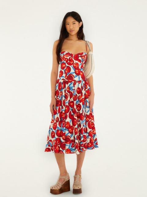 FARM RIO Cherry Blossom Sleeveless Lenzing Ecovero Euroflax Midi Dress