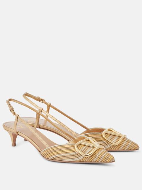 Valentino VLogo Signature leather slingback pumps