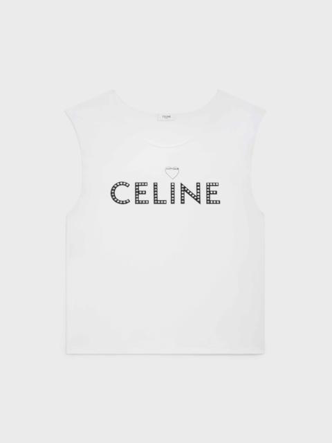 CELINE VEST TOP IN COTTON JERSEY WITH ARTIST PRINT