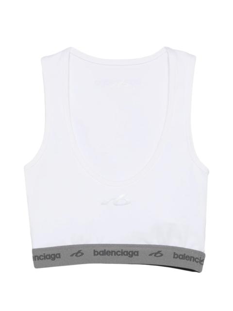 BALENCIAGA Balenciaga Logo-print Cropped Tank Top