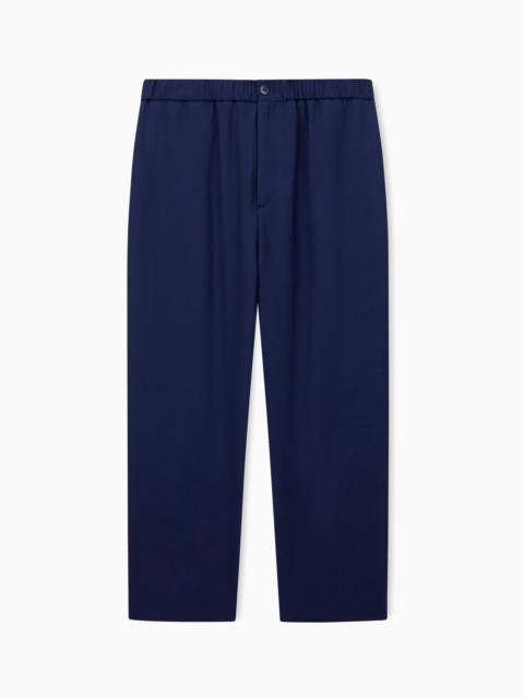 GIORGIO ARMANI VISCOSE-CANNETÉ FLAT-FRONT TROUSERS