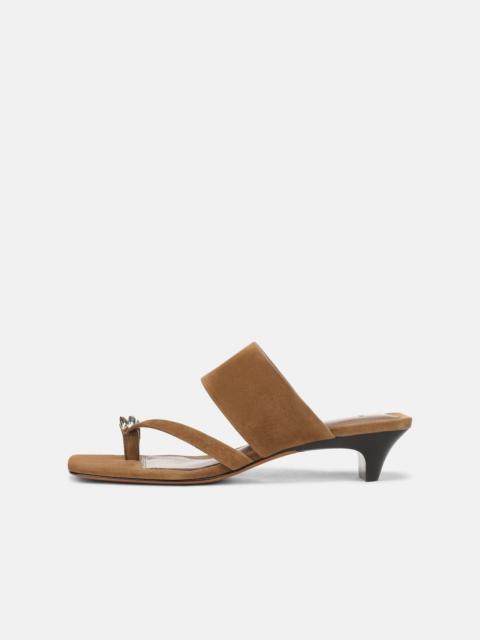 Vince Stacy Suede Heeled Toe-Ring Sandal