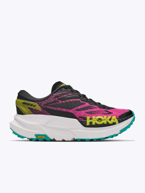 HOKA Women's Mafate X Shoes in Black/Neon Dragonfruit