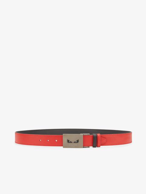 FENDI Black and red reversible belt
