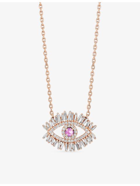 SUZANNE KALAN Evil Eye 18ct Yellow-Gold, Sapphire And Diamond Necklace