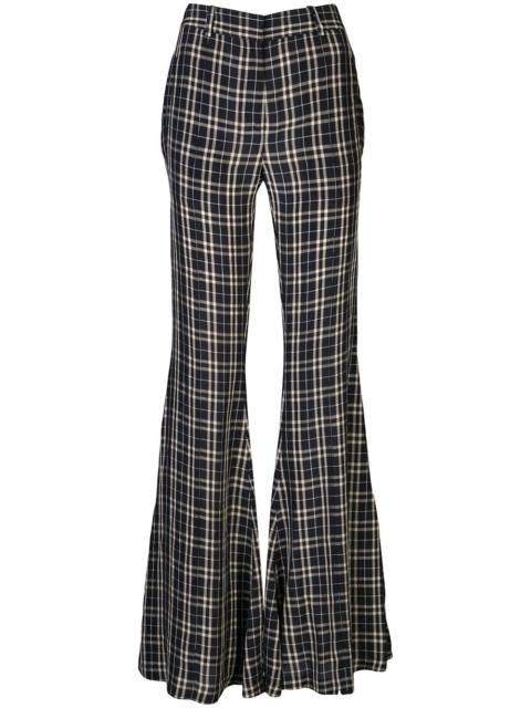 KHAITE Stockard check flared trousers