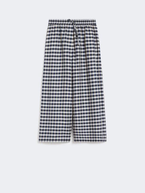 WEEKEND Max Mara Cotton and ramie Batavia trousers - NAVY