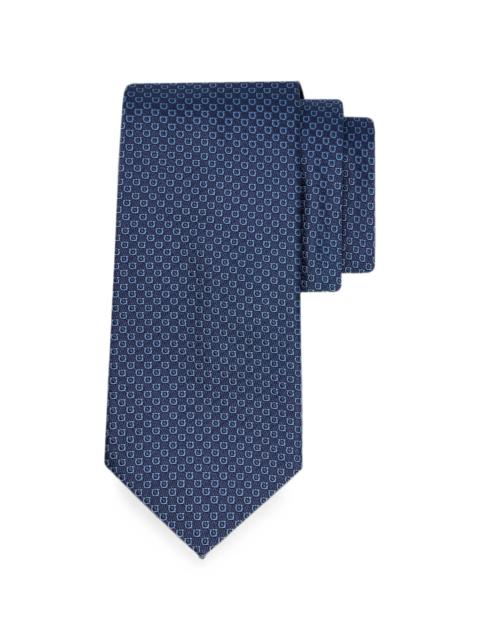 FERRAGAMO Ferragamo Micro Gancini Print Silk Jacquard Tie