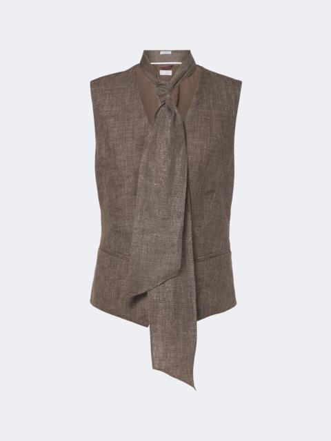 Brunello Cucinelli Scarf-detail linen vest