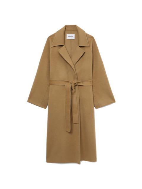 LOW CLASSIC vertical-seamed brushed maxi coat